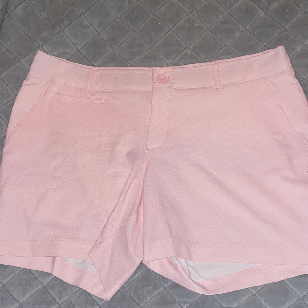 Under Armour Light Pink High-Waist Golf Shorts